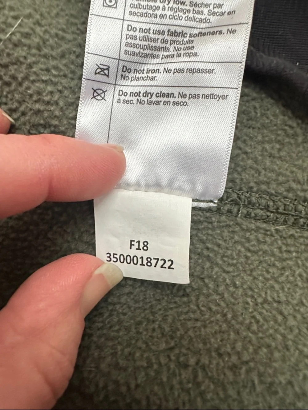 Carhartt Fallon Vest - Olive Green Fleece Vest with Black Trim - Size L - Picture 5 of 5